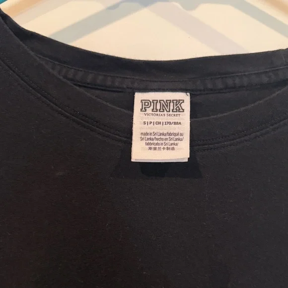 PINK Victoria's Secret Black Long Sleeve Shirt with Logo - Picture 7 of 7